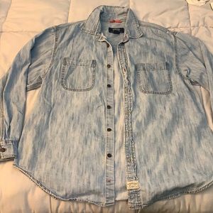 Levi’s men’s denim button up shirt, L
